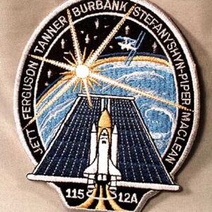 STS-115 EMBROIDERED NASA CREW PATCH, 2006 OFFICIAL FULL COLOUR FABRIC, GENUINE,
